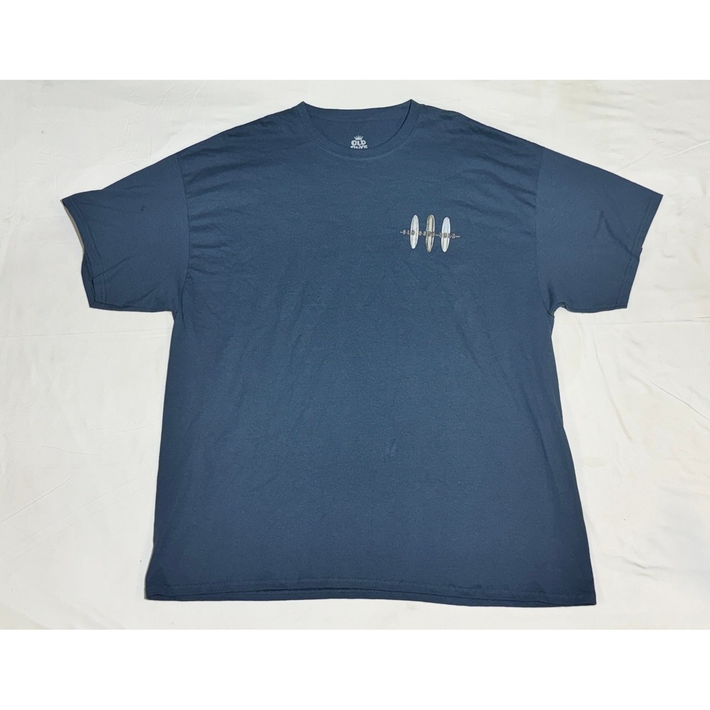 Old Guys Rule Mens 2XL Board Meeting Surfboard Graphic T-Shirt Blue Cotton